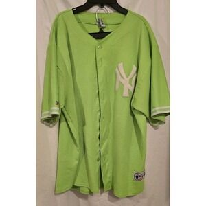 Vintage 90s Majestic New York Yankees Lime Neon‎ Green Baseball Jersey (size XXL
